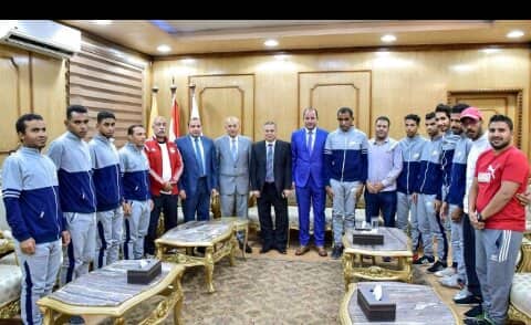  رئيس جامعة بني سويف يستقبل منتخب مصر لكرة القدم خماسي مكفوفين 

