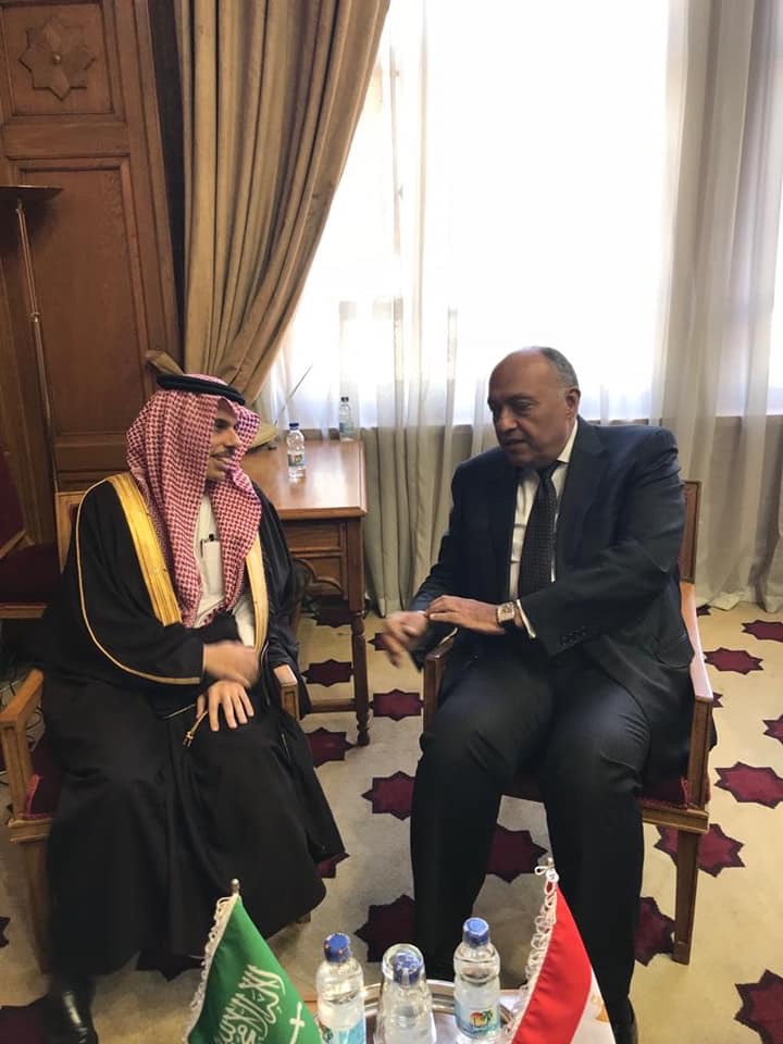 وزير الخارجية يلتقي نظيره السعودي على هامش اجتماع جامعة الدول العربية
