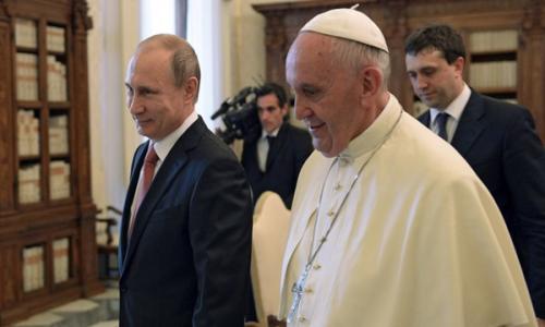 بوتين يتوجة للقاء البابا فرانسيس بالفاتيكان 