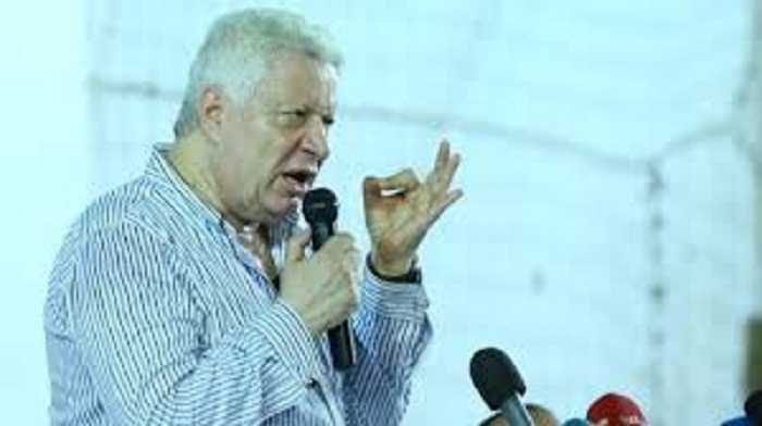​في كلمته للإعلان عن المدرب الجديد، مرتضي منصور