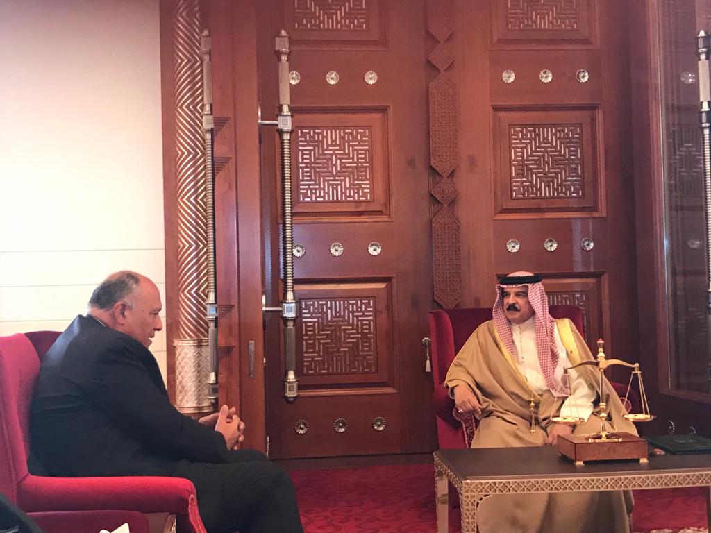 في جولته العربية.. وزير الخارجية يسلم رسالة السيسي إلي ملك البحرين