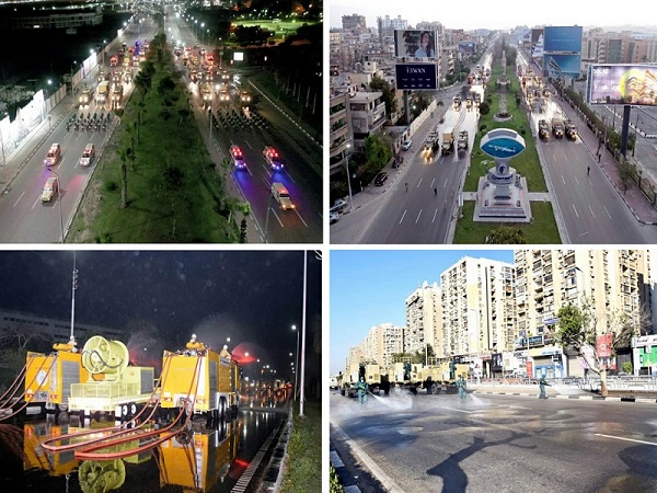 بالفيديو.. القوات المسلحة تنفذ عمليات التعقيم والتطهير لمحور صلاح سالم ووزارة التعاون الدولي 