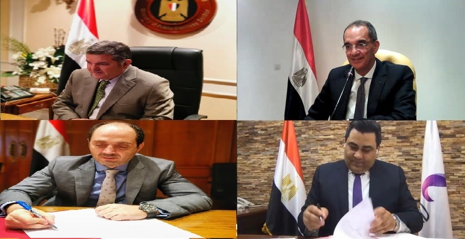 وزيرا قطاع الأعمال والاتصالات يشهدان توقيع بروتوكول تعاون لتنفيذ البنية التحتية للاتصالات بمشروع التحول الرقمي