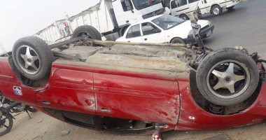 إصابة 5 أشخاص فى حادث انقلاب سيارة على طريق الضبعة