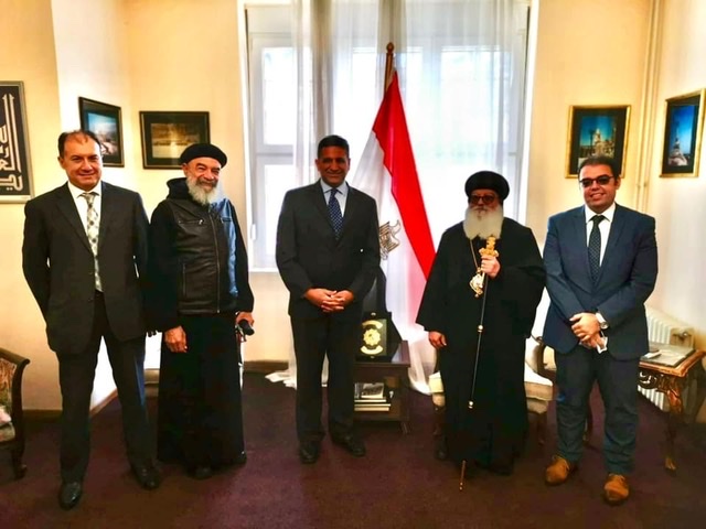 سفارة مصر فى بلجراد تستقبل الأنبا 