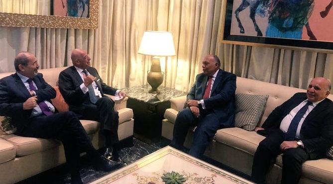 شكري يبحث مع نظرائه من الأردن والعراق واليونان تعزيز التعاون المشترك
