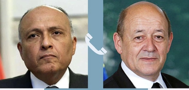 شكري يتلقى اتصالاً هاتفياً من وزير الخارجية الفرنسي