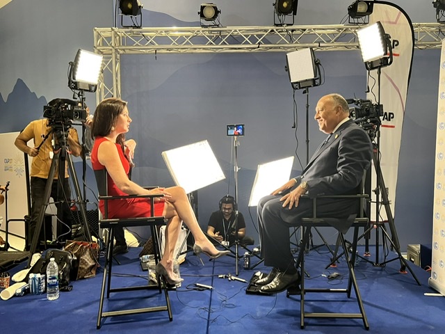 شكري يستعرض عبر شبكة CNBC الأمريكية رؤية مصر لأهم طموحات مؤتمر COP27