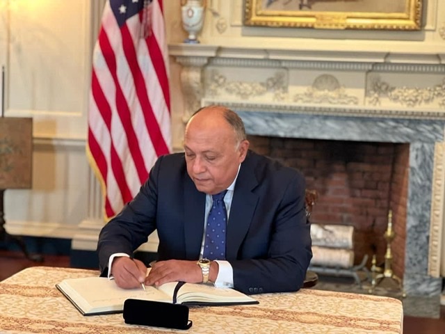 بالصور.. في ثاني أيام زيارته لواشنطن.. تفاصيل لقاء شكري  ونظيره الأمريكي 
