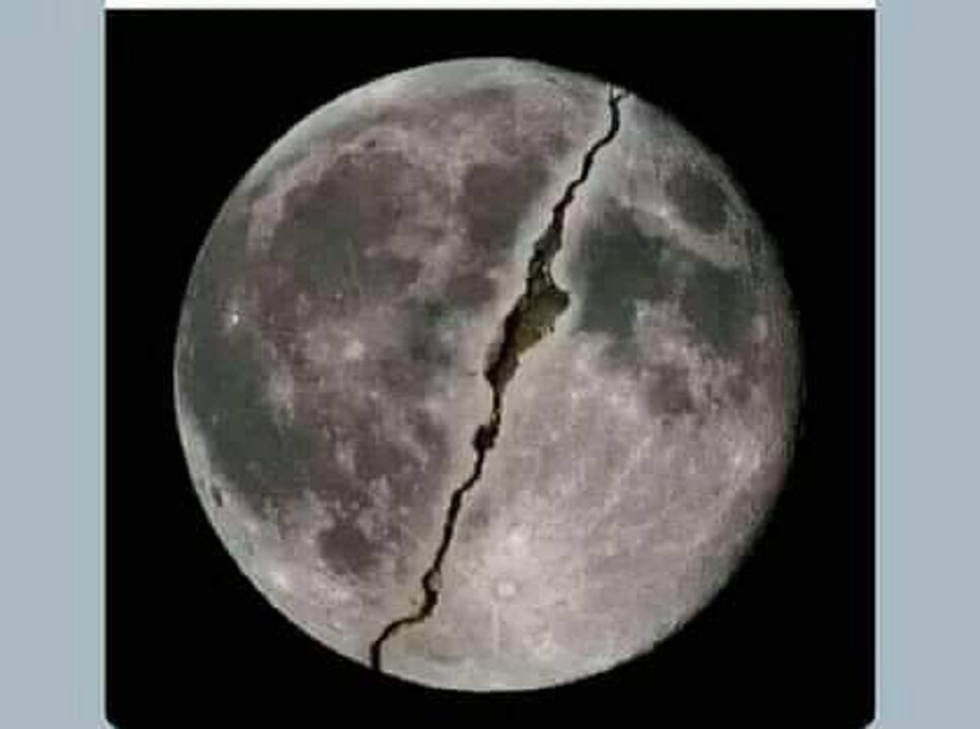 حقيقة صور وكالة ناسا حول انشقاق القمر