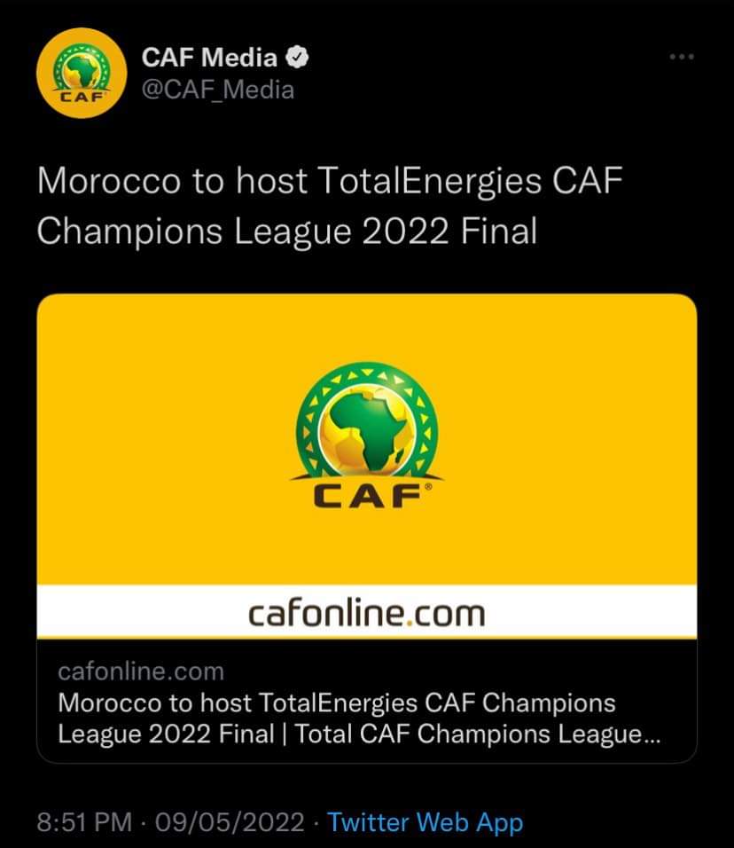 رسميًا.. إقامة نهائي دوري أبطال إفريقيا في المغرب 30 مايو 