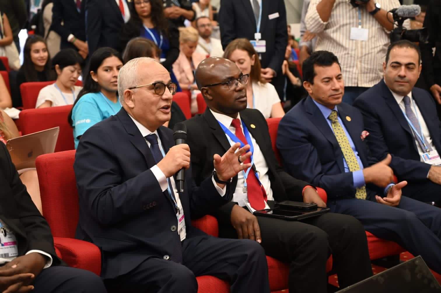وزير الشباب والرياضة يشهد أُولى جلسات اليوم الموضوعي للشباب والأجيال المستقبلية cop27 بمؤتمر المناخ