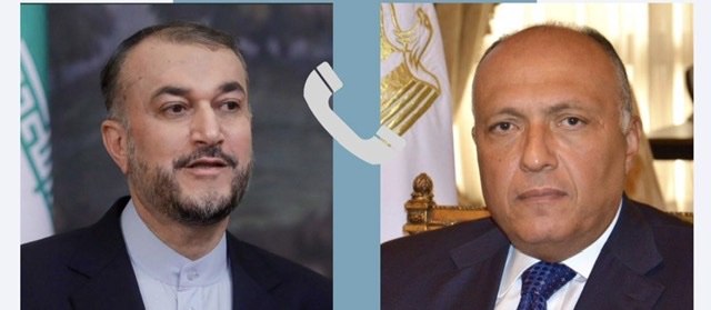 شكري يؤكد لنظيره الإيراني قلق مصر من القصف الإسرائيلي ضد الشعب الفلسطيني في قطاع غزة،