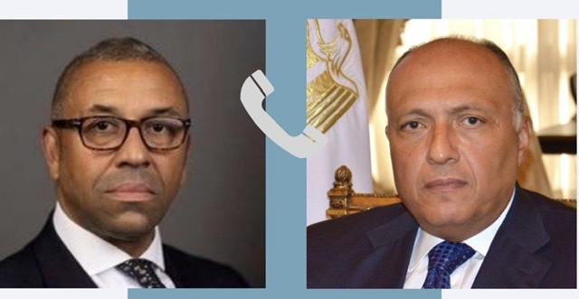 شكري يبحث  هاتفياً مع نظيره البريطاني أبعاد ومخاطر التصعيد الإسرائيلي في قطاع غزة