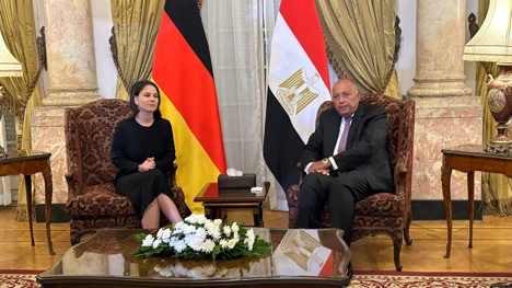 شكري يجري محادثات مكثفة مع  نظيرته الألمانية بشأن التصعيد الإسرائيلي بقطاع غزة