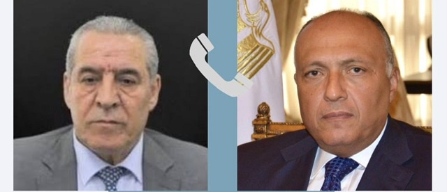 شكري يتلقى اتصالاً من أمين سر اللجنة التنفيذية لمنظمة التحرير الفلسطينية
