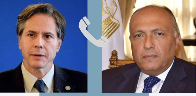 وزير الخارجية يناقش مع نظيره الأمريكي الأوضاع  المتدهورة بين الفلسطينيين والإسرائيليين
