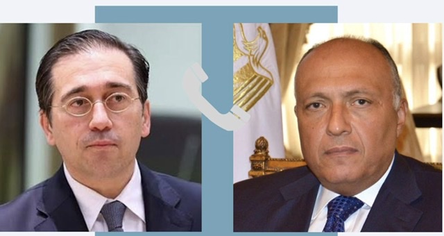 شكري ونظيره الإسباني يبحثان الإجراءات الواجب اتخاذها دوليًا وإقليميًا بشأن التصعيد في قطاع غزة