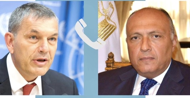 شكري يؤكد لـ المفوض العام للأونروا على ضرورة وقف الانتهاكات الصهيونية ضد المدنيين والمنشآت المدنية في غزة