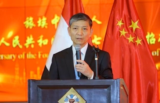 سفير الصين بالقاهرة  يؤكد ضرورة وقف إطلاق النار فى قطاع غزة لمنع المزيد من التصعيد 