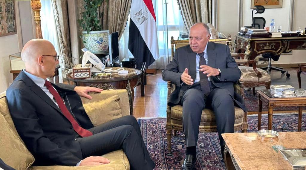 شكري يستقبل مفوض الأمم المتحدة لحقوق الإنسان بشأن خطورة الوضع في غزة