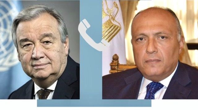 شكري وجوتيريش يبحثان بشكل مستفيض الأوضاع الإنسانية المتردية في قطاع غزة