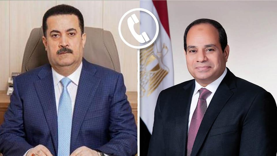 السيسي يتلقي تهنئة من رئيس وزراء العراق بحلول شهر رمضان