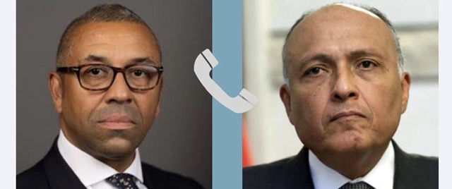شكري يستعرض مع نظيره البريطاني محصلة الاتصالات والتقييم المصري للوضع في السودان