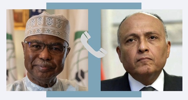 شكري وأمين عام منظمة التعاون الإسلامي يشددان على ضرورة الالتزام بالهدنة في السودان،