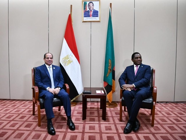 بالصور.. السيسي ورئيس زامبيا يتفقان على دعم الأمن والاستقرار في القارة الأفريقية