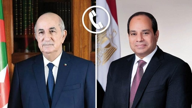 السيسي ونظيره الجزائري يتبادلان الرؤى تجاه القضايا الإقليمية والدولية المشتركة