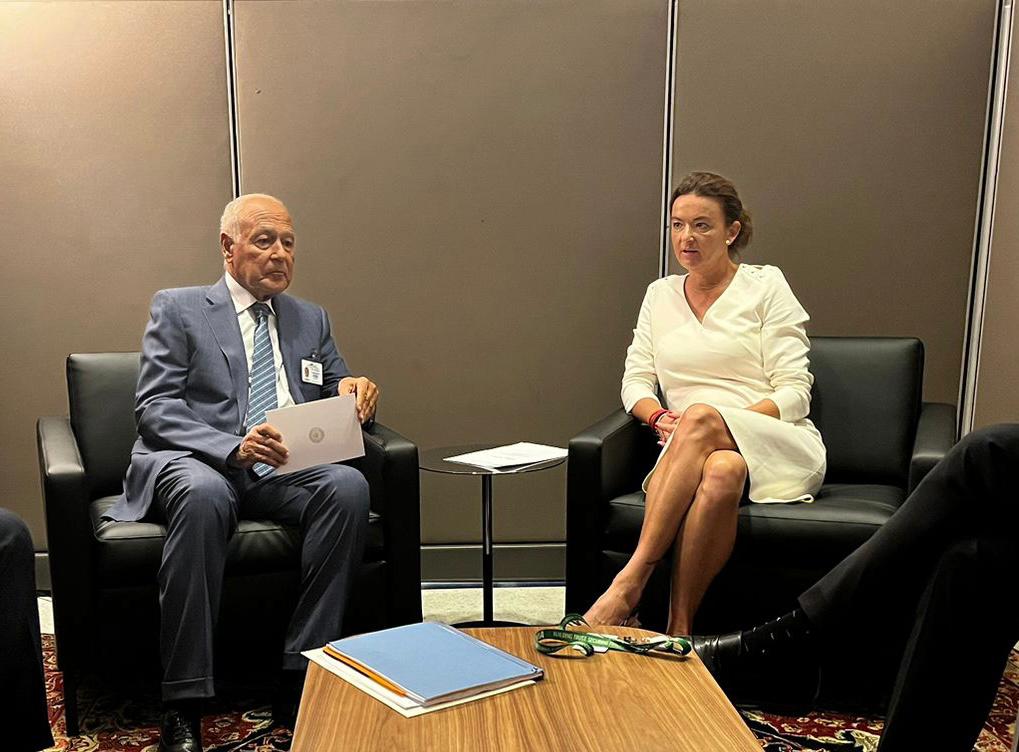 أبو الغيط يناقش القضايا العربية مع زيرة خارجية سلوفينيا على هامش الجمعية العامة للأمم المتحدة