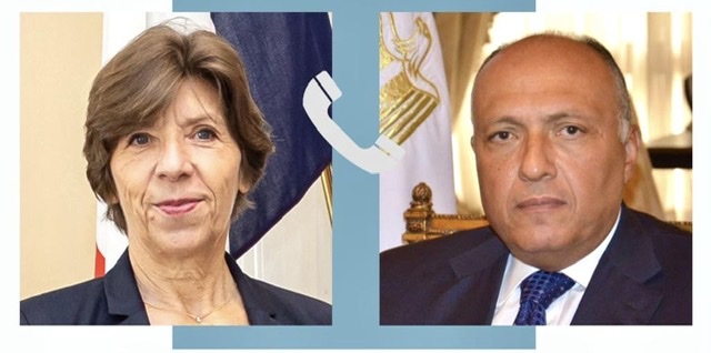 وزير الخارجية يبحث هاتفيا مع نظيرته الفرنسية التطورات الخاصة بأزمة قطاع غزة 