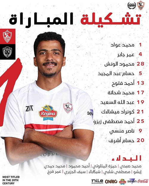 تشكيل الزمالك الرسمي لمواجهة طلائع الجيش في الدوري الممتاز 