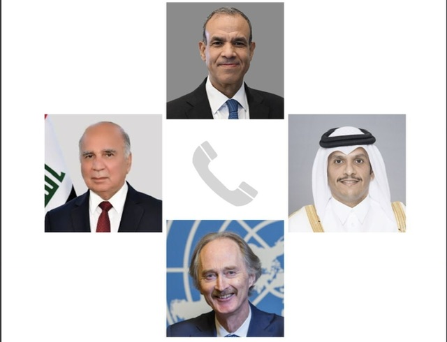 اتصالات هاتفية بين وزير الخارجية ونظيريه القطري والعراقي والمبعوث الأممي إلى سوريا 