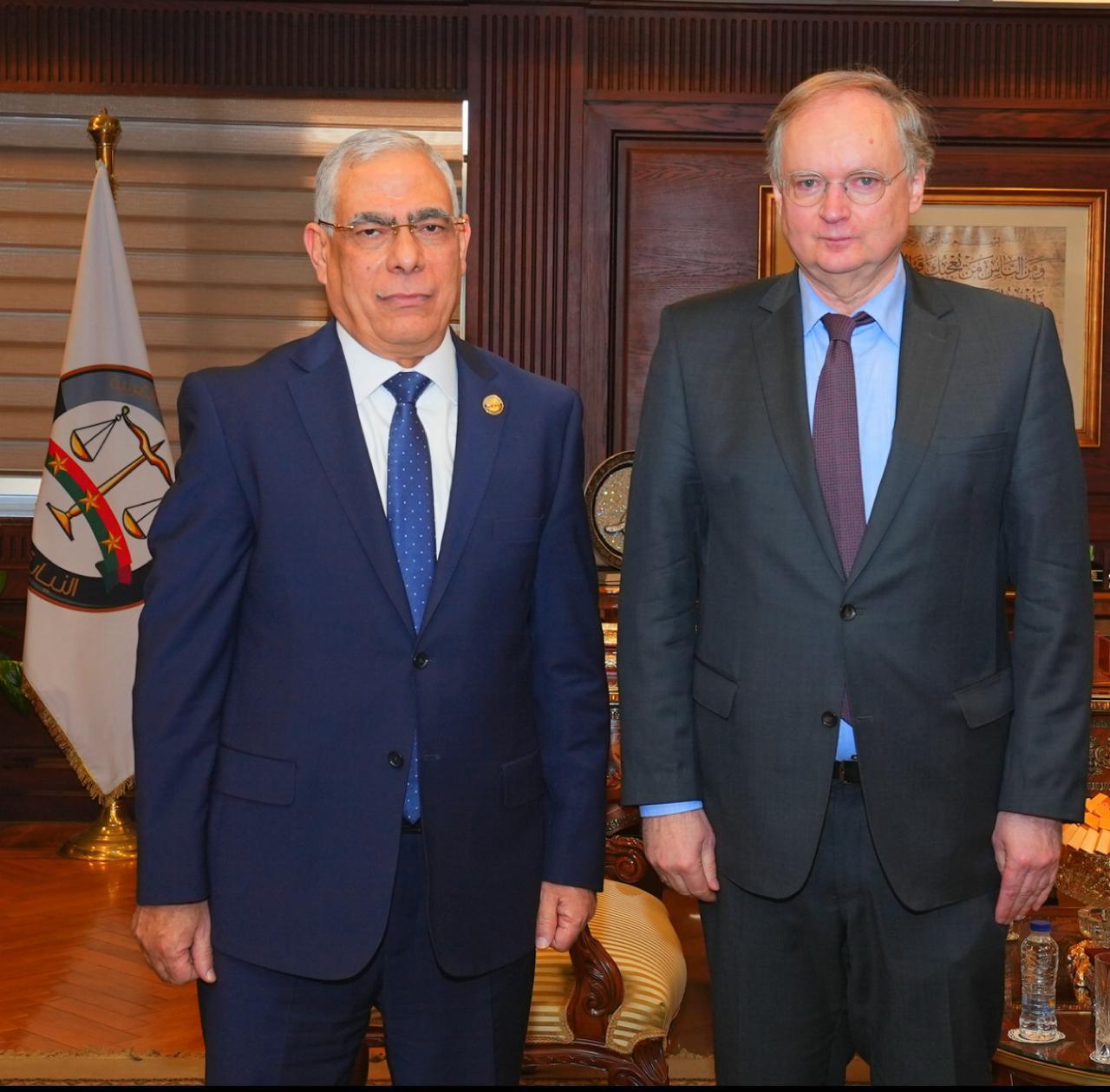 النائب العام يجتمع بالسفير كريستيان بيرجر رئيس بعثة الاتحاد الأوروبي لدى مصر