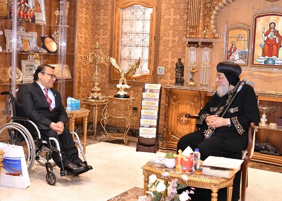 البابا تواضروس يستقبل سفير نيبال بالقاهرة ويؤكد على وحدة النسيج الوطني المصري