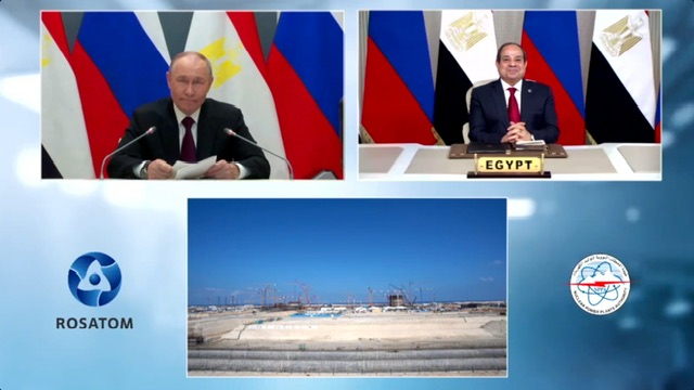 السيسي وبوتين يشهدان تركيب وعاء ضغط المفاعل بأولى وحدات محطة الضبعة النووية 