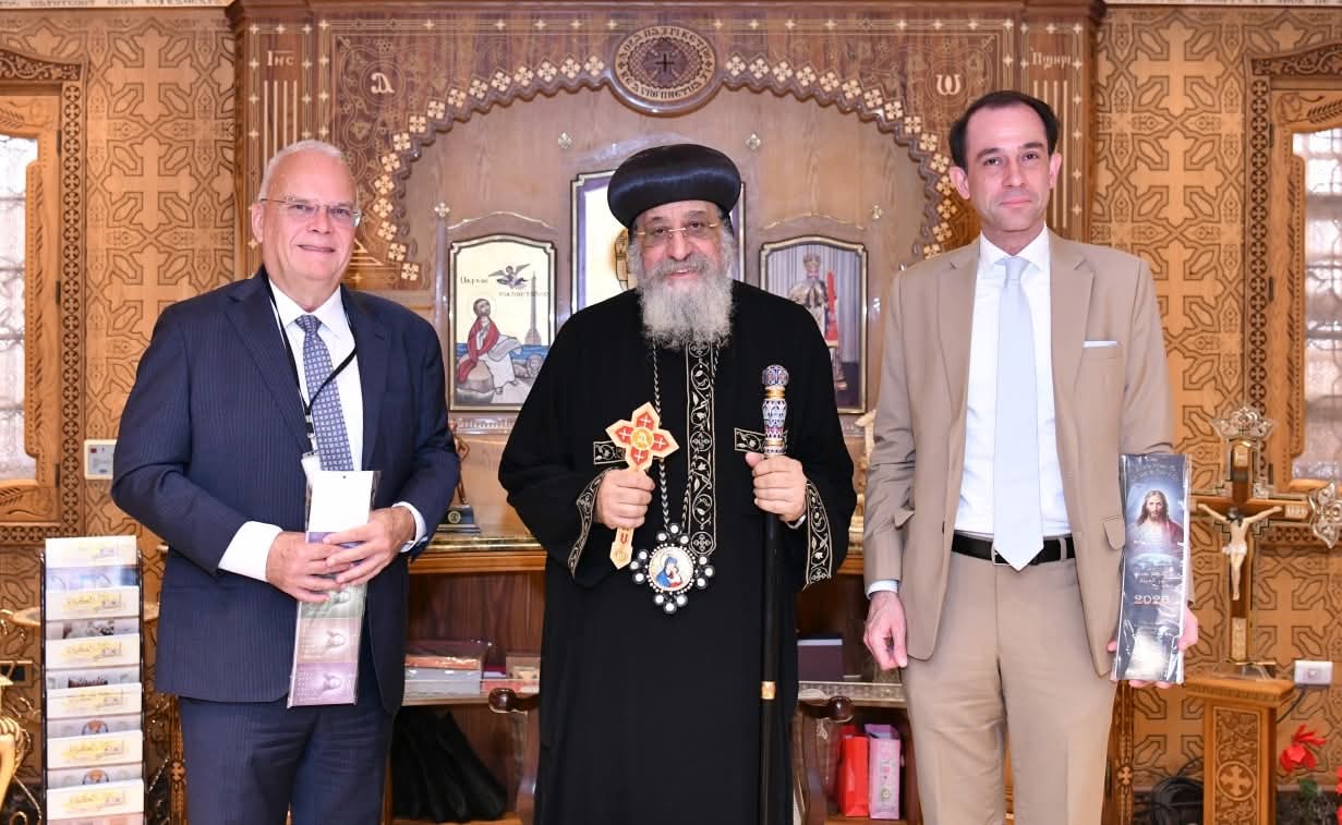 البابا تواضروس الثاني يستقبل سفير الحوار بين الأديان السويدي ويؤكد وحدة المصريين 