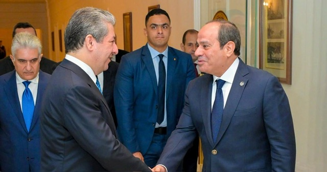 الرئيس السيسي ومسرور بارزاني يبحثان التعاون الاقتصادي بين مصر والعراق