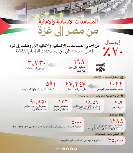 بالأرقام.. الخارجية تعلن بياناً إحصائياً حول الجهود الإنسانية المصرية في قطاع غزة