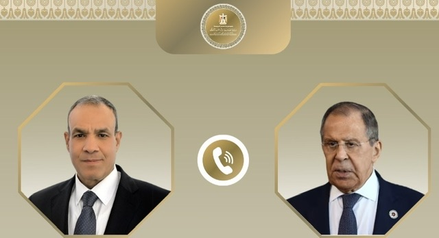 وزير الخارجية ونظيره الروسي يبحثان العلاقات الثنائية والقضايا الإقليمية والدولية المشتركة