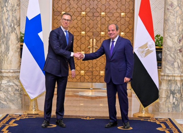 السيسي ورئيس فنلندا يؤكدان تعزيز الشراكة الثنائية والتنسيق حول أزمات المنطقة وغزة والسودان