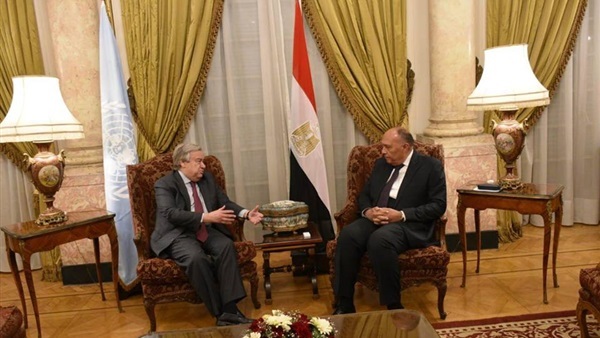 تفاصيل لقاء وزير الخارجية وأمين عام الأمم المتحدة