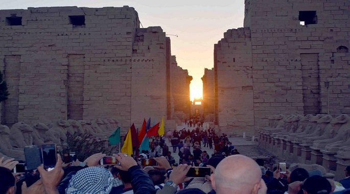 تعامد الشمس على قدس الأقداس بمعبد آمون رع في الأقصر