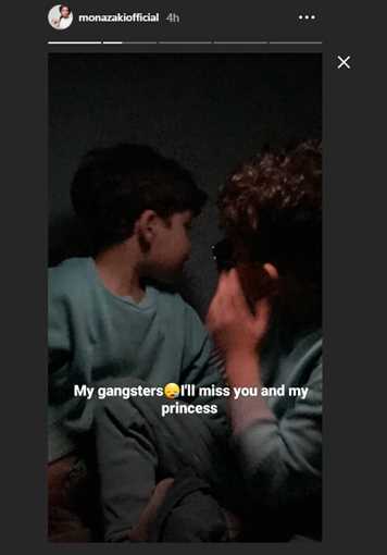 منى زكي تكشف عن صورة لطفليها وتكتب عليها «سأفتقدكم»