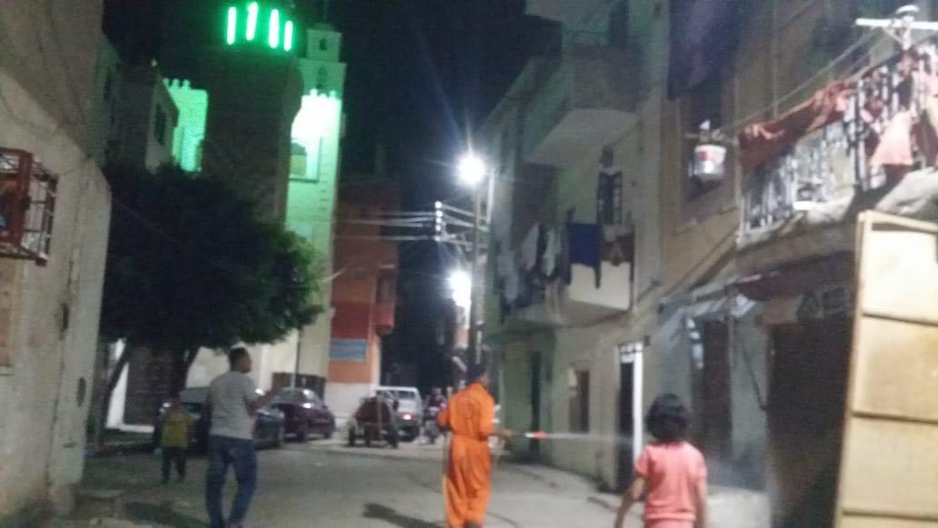 مراكز المنيا، تواصل حملات التطهير والتعقيم خلال ساعات الحظر