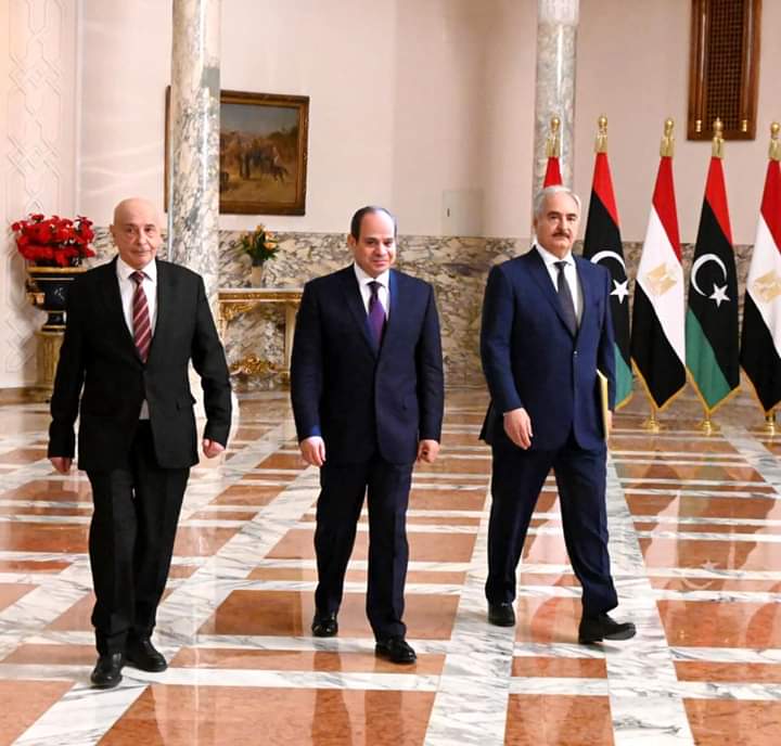 تفاصيل لقاء الرئيس السيسي مع عقيلة صالح وخليفة حفتر