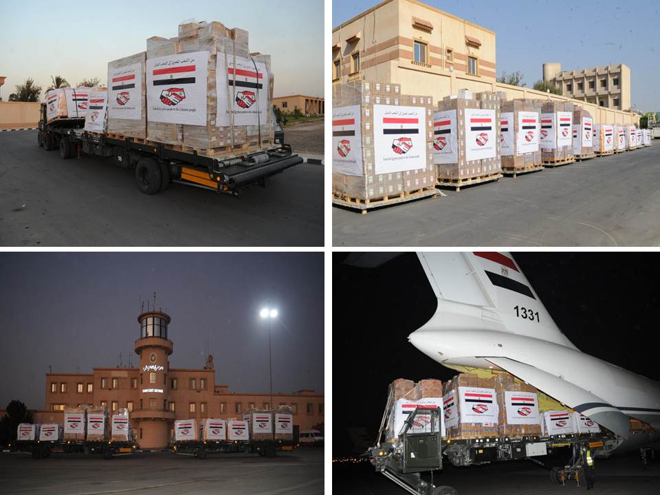 مصر تواصل تكثيف الجسر الجوى لإرسال المساعدات العاجلة للجمهورية اللبنانية
