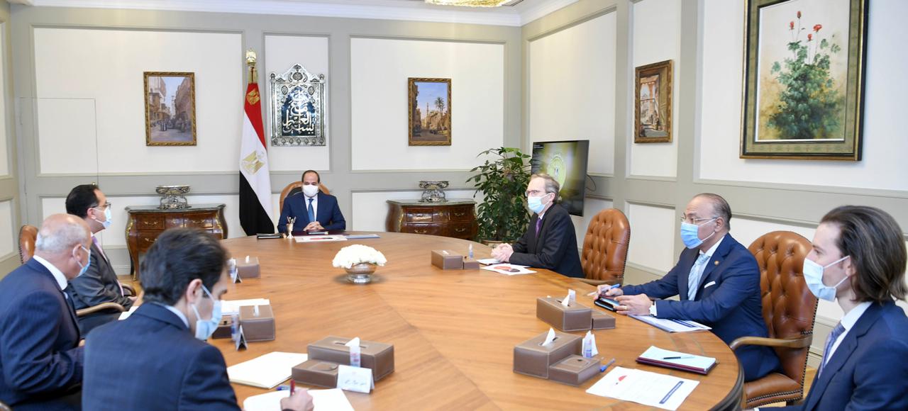 الرئيس السيسي يبحث التعاون المشترك مع شركة ألستوم الفرنسية في قطاع النقل العام